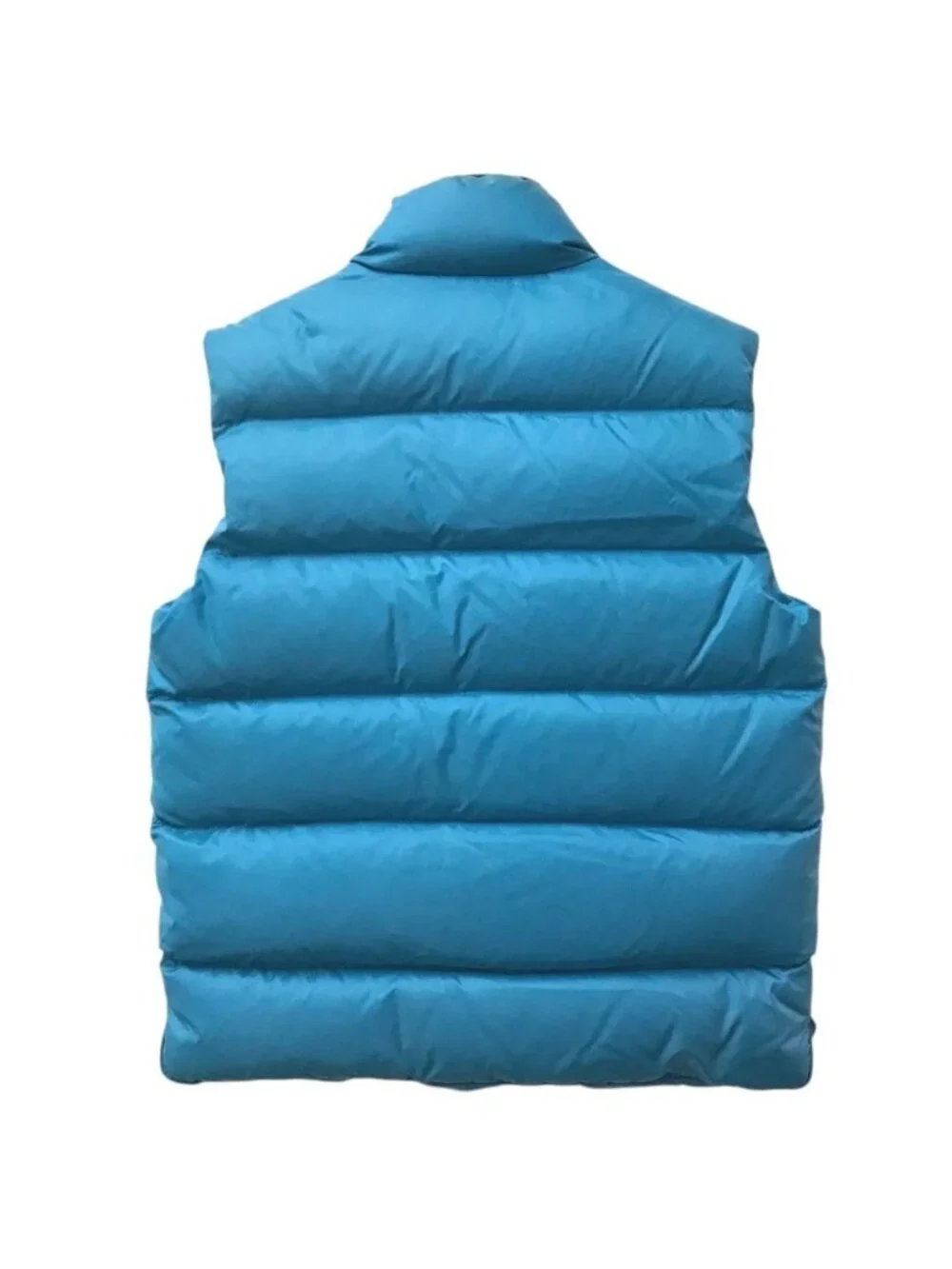 Moncler Down Vest Logo Patch Nylon Blue